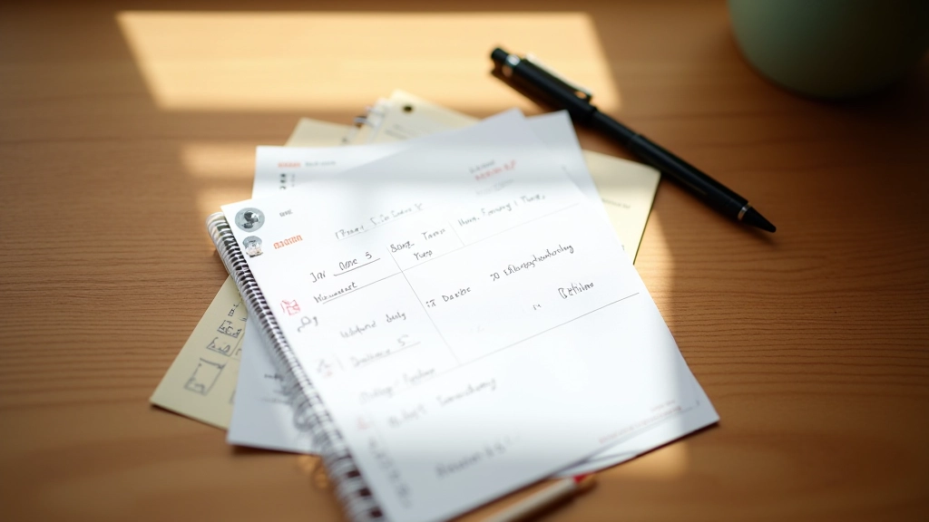 Schermtijdtracking op papier met grafiek en notities, minimalistisch werkoppervlak